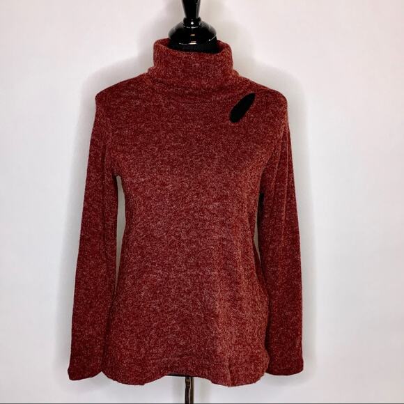 143 Story by Line Up maroon angora blend cut out sweater size Small - Picture 1 of 12